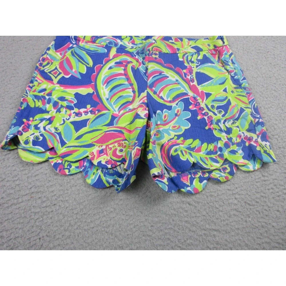 Lilly Pulitzer Magnolia Shorts Womens 0 Blue Toucan Play Scalloped‎ Casual 28x11